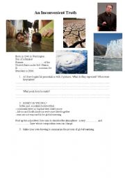 English Worksheet: an inconvenient truth