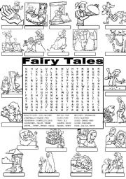 English Worksheet:  Wordsearch FAIRY TALES