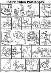 English Worksheet: FAIRY TALES PICTIONARY