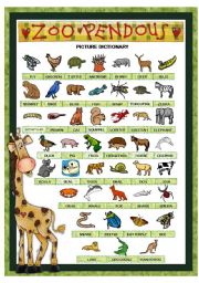 ZOO PENDOUS - PICTURE DICTIONARY (animals) - PART 1