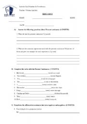 English Worksheet: Present Continuous 