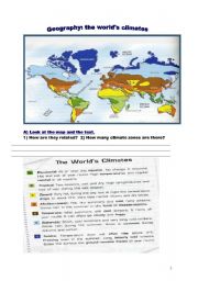 English Worksheet: The worlds climates