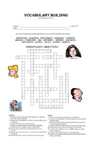 English Worksheet: PERSONALITY ADJECTIVES