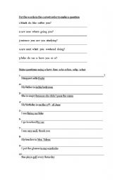 English worksheet: Make Questions