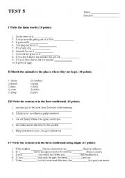 English worksheet: Tempo 3 - Unit 5 test