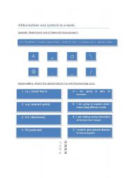 English Worksheet: Abbreviations and symbols in e-mails.