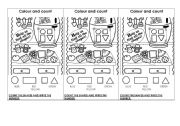 English Worksheet: Count and colour the shapes