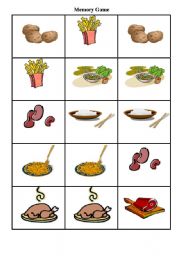 English Worksheet: Memory Game - Food