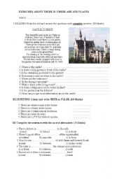 English Worksheet: EXERCISES ABOUT THERE IS /ARE AND PLACES