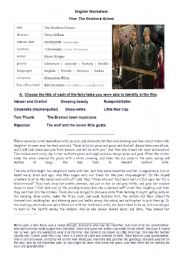 English Worksheet: The Brothers Grimm