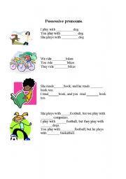 English Worksheet: Possessive pronouns