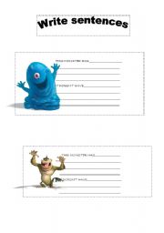 English worksheet: Monsters