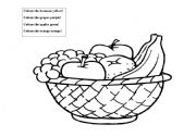 English Worksheet: fruit basket