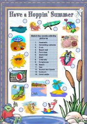 English Worksheet: HAVE A HOPPIN SUMMER  (editable)