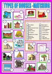 TYPES OF HOUSES  - MATCHING