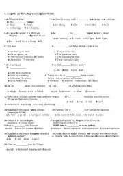 English worksheet: tenses