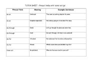 English worksheet: Phrasal verbs with Come and Go - Tutor Sheet