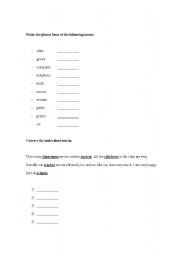 English Worksheet: Plurals