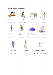 English Worksheet: Sports