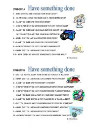 English Worksheet: Have something done - conversation questions