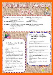 English Worksheet: Phrasal verbs look