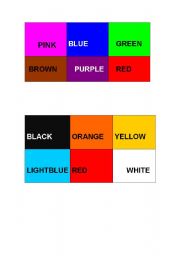 English worksheet: colours bing the cards