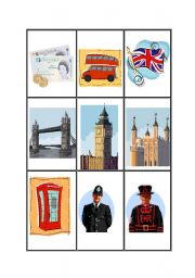 English Worksheet: memory game UK