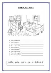 English Worksheet: Prepostions