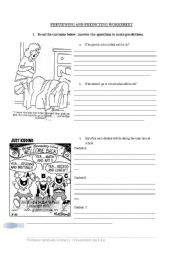 English Worksheet: Previewing and predicting worksheet