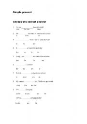 English worksheet: simple present