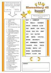 English Worksheet: Fun Sheet Elementary 42