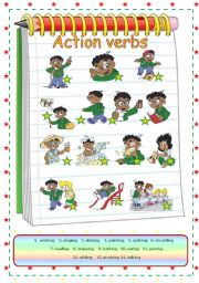 English Worksheet: Action verbs