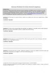 English worksheet: Oriented Interview