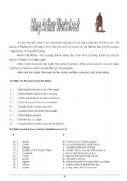 English Worksheet: King Arthur