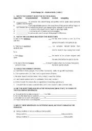 English Worksheet: INTERCHANGE 3A review units 1 and 2