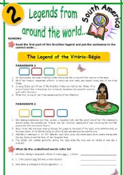 English Worksheet: LEGENDS FROM AROUND THE WORLD SERIES (2)