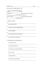 English worksheet: Verb to BE