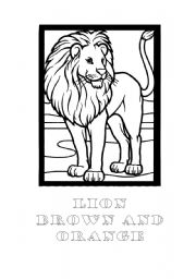 English worksheet: LION - Brown and Orange 