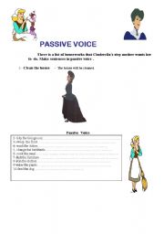 English Worksheet: passive voice-cinderella