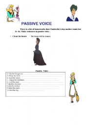 English worksheet: passive voice-cinderella