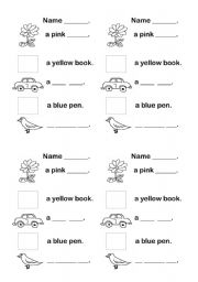 English Worksheet: Colours and Things