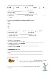 English worksheet: Test - adjectives, suffixes