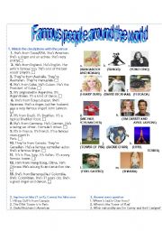 English Worksheet: Famous people from around the world