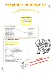English worksheet: Song for children