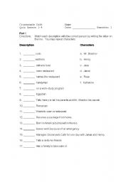 English Worksheet: cafe episodes 1-4