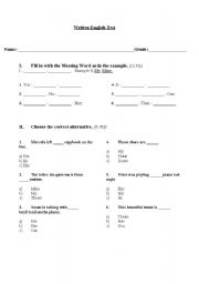 English worksheet: Possessive pronouns test