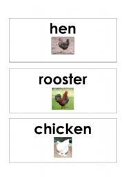 English worksheet: farm animal writing center or interactive chart cards