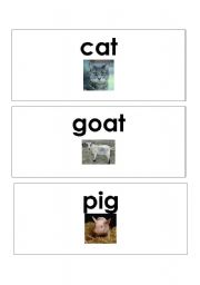 English Worksheet: farm writing center or interactive chart cards