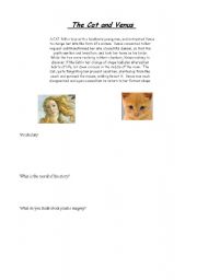 English Worksheet: The Cat and Venus