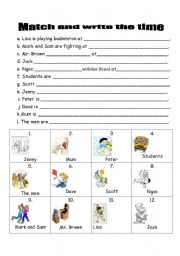 English Worksheet: Present Continuous with time